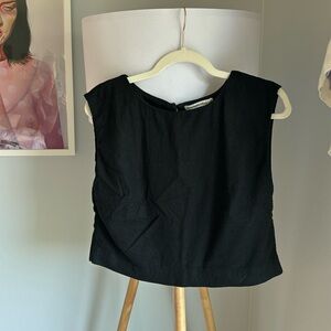 Linen-Blend Top Abercrombie & Fitch